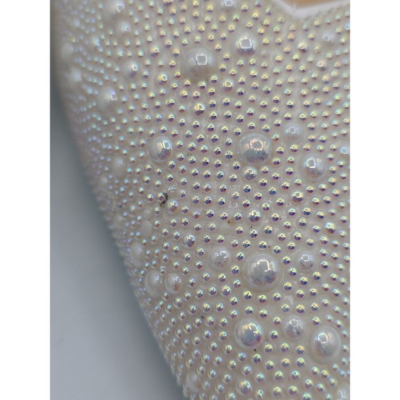 Betsey Johnson Ivory Rhinestone Pointed Toe Kitten Heel Drag Queen Womens Sz 12W - Picture 4 of 14